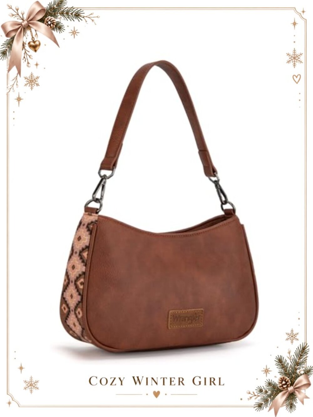 Aztec Print Hobo Shoulder Bag Detachable Crossbody Western Handbag